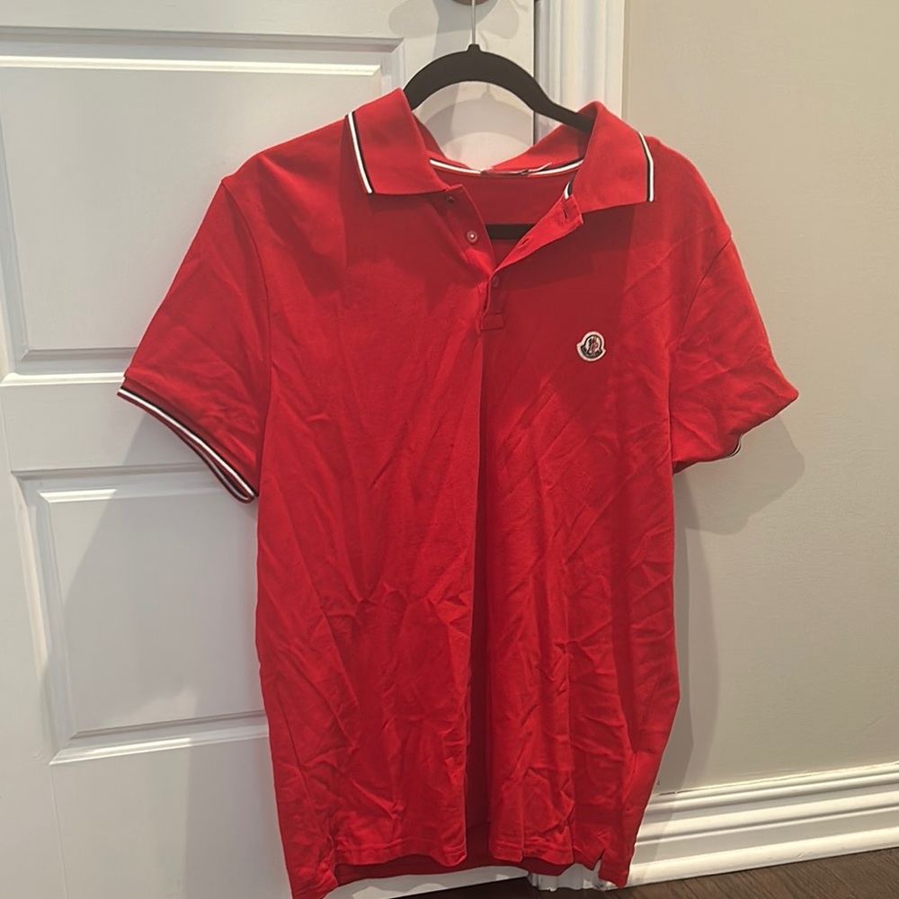 Moncler Red Polo Shirt Classic Style Vibrant Color